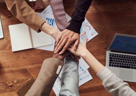 group hands